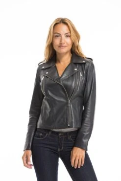 Blouson Biker Femme Marine " NOELIE " 15 Blouson Biker Femme Marine " NOELIE " -Maroquinerie cg23femmenoeliemarine21847 024580600 1540 03102022