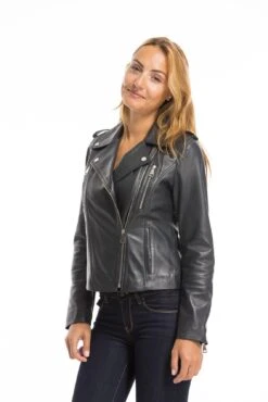 Blouson Biker Femme Marine " NOELIE " 12 Blouson Biker Femme Marine " NOELIE " -Maroquinerie cg23femmenoeliemarine21852 023858700 1540 03102022
