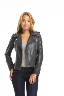 Blouson Biker Femme Marine " NOELIE " 17 Blouson Biker Femme Marine " NOELIE " -Maroquinerie cg23femmenoeliemarine21859 017499200 1540 03102022
