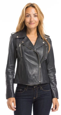 Blouson Biker Femme Marine " NOELIE " 19 Blouson Biker Femme Marine " NOELIE " -Maroquinerie cg23femmenoeliemarine2 045723700 1540 03102022