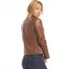 Veste Cuir Femme Cognac Clair "P14-01"