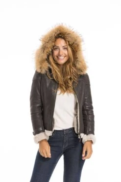 Blouson Cuir Mouton Femme Marron " DISTEL " Style Bombardier à Capuche 28 Blouson Cuir Mouton Femme Marron " DISTEL " Style Bombardier à Capuche -Maroquinerie cg23femmesachamarron23626 001297300 1555 03102022