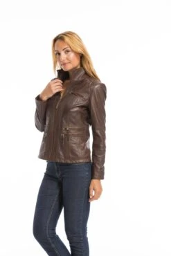 Veste Cuir Femme Parker Cognac "TEIJA" -Maroquinerie cg23femmeteidadarkcognac22697 080899800 1546 03102022