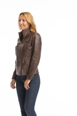 Veste Cuir Femme Parker Cognac "TEIJA" -Maroquinerie cg23femmeteidadarkcognac22698 060684400 1546 03102022