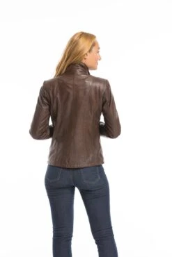 Veste Cuir Femme Parker Cognac "TEIJA" -Maroquinerie cg23femmeteidadarkcognac22699 048519900 1546 03102022