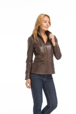 Veste Cuir Femme Parker Cognac "TEIJA" -Maroquinerie cg23femmeteidadarkcognac22700 022850500 1546 03102022