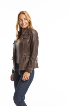 Veste Cuir Femme Parker Cognac "TEIJA" -Maroquinerie cg23femmeteidadarkcognac22705 046214400 1546 03102022