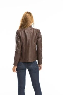 Veste Cuir Femme Parker Cognac "TEIJA" -Maroquinerie cg23femmeteidadarkcognac22708 066999000 1546 03102022