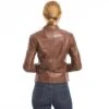 Blouson Cuir Femme Marron Clair "TRACY"