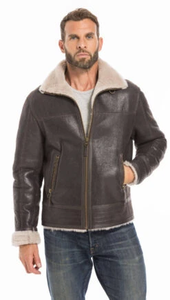 Blouson Cuir Homme Mouton Marron Style Bombardier Hiver " 007 " 23 Blouson Cuir Homme Mouton Marron Style Bombardier Hiver " 007 " -Maroquinerie cg23homme007marron2557 072675100 1623 23092022