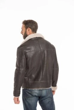 Blouson Cuir Homme Mouton Marron Style Bombardier Hiver " 007 " 16 Blouson Cuir Homme Mouton Marron Style Bombardier Hiver " 007 " -Maroquinerie cg23homme007marron25580 042378100 0919 23092022