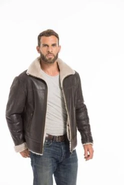 Blouson Cuir Homme Mouton Marron Style Bombardier Hiver " 007 " 19 Blouson Cuir Homme Mouton Marron Style Bombardier Hiver " 007 " -Maroquinerie cg23homme007marron25584 088833000 0916 23092022