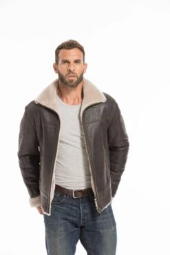 Blouson Cuir Homme Mouton Marron Style Bombardier Hiver " 007 " 21 Blouson Cuir Homme Mouton Marron Style Bombardier Hiver " 007 " -Maroquinerie cg23homme007marron25585 084544900 0916 23092022