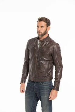 Blouson Cuir Homme Agneau Lavé Marron Style Motard Sport Tendance " 100233 " 20 Blouson Cuir Homme Agneau Lavé Marron Style Motard Sport Tendance " 100233 " -Maroquinerie cg23homme100233marron24620 086820000 1149 23092022