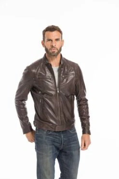 Blouson Cuir Homme Agneau Lavé Marron Style Motard Sport Tendance " 100233 " 18 Blouson Cuir Homme Agneau Lavé Marron Style Motard Sport Tendance " 100233 " -Maroquinerie cg23homme100233marron24622 099007700 1149 23092022