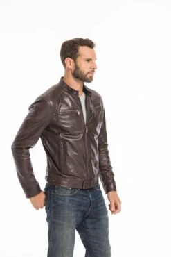 Blouson Cuir Homme Agneau Lavé Marron Style Motard Sport Tendance " 100233 " 17 Blouson Cuir Homme Agneau Lavé Marron Style Motard Sport Tendance " 100233 " -Maroquinerie cg23homme100233marron24623 086903100 1149 23092022