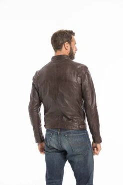 Blouson Cuir Homme Agneau Lavé Marron Style Motard Sport Tendance " 100233 " 16 Blouson Cuir Homme Agneau Lavé Marron Style Motard Sport Tendance " 100233 " -Maroquinerie cg23homme100233marron24624 076195100 1150 23092022