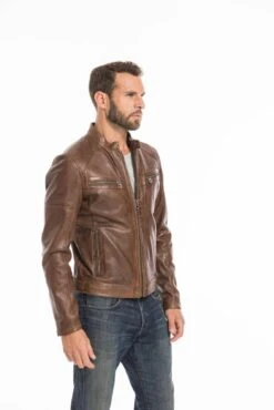 Blouson Cuir Homme Dark Cognac " COLLINS " 28 Blouson Cuir Homme Dark Cognac " COLLINS " -Maroquinerie cg23homme101046cognacfonce24591 057766000 1156 23092022