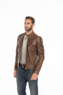 Blouson Cuir Homme Dark Cognac " COLLINS " 21 Blouson Cuir Homme Dark Cognac " COLLINS " -Maroquinerie cg23homme101046cognacfonce24599 056002000 1157 23092022