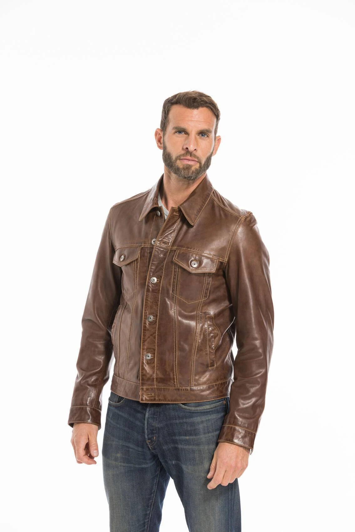 Blouson Cuir Homme Bison " 101846 " 8 Blouson Cuir Homme Bison " 101846 " – Image 8