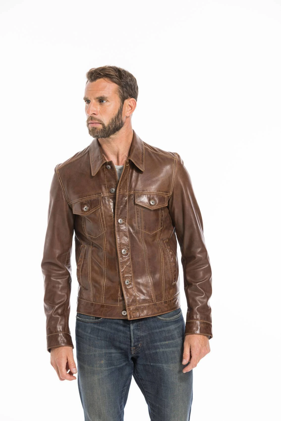 Blouson Cuir Homme Bison " 101846 " 7 Blouson Cuir Homme Bison " 101846 " – Image 7