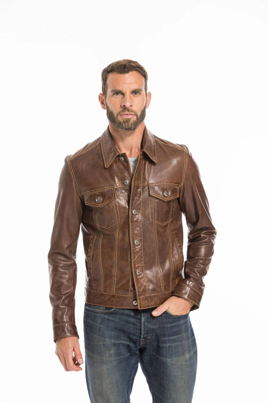 Blouson Cuir Homme Bison " 101846 " 6 Blouson Cuir Homme Bison " 101846 " – Image 6