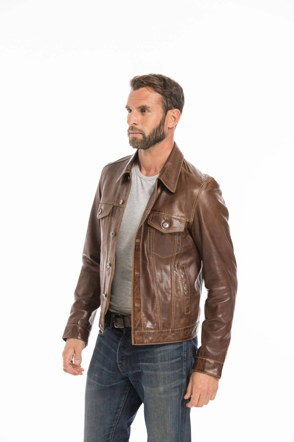 Blouson Cuir Homme Bison " 101846 " 2 Blouson Cuir Homme Bison " 101846 " – Image 2