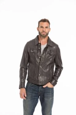 Blouson Cuir Homme Marron " 101846 " -Maroquinerie cg23homme101846marron24799 063313200 1552 26092022
