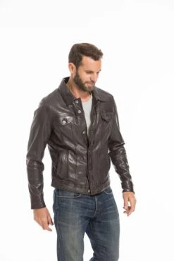 Blouson Cuir Homme Marron " 101846 " -Maroquinerie cg23homme101846marron24804 019462000 1552 26092022