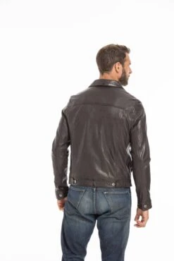 Blouson Cuir Homme Marron " 101846 "