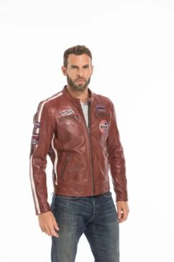 Blouson Cuir Homme Rouge Daytona " 102434 " 17 Blouson Cuir Homme Rouge Daytona " 102434 " -Maroquinerie cg23homme102434rouge25242 020602500 1608 26092022