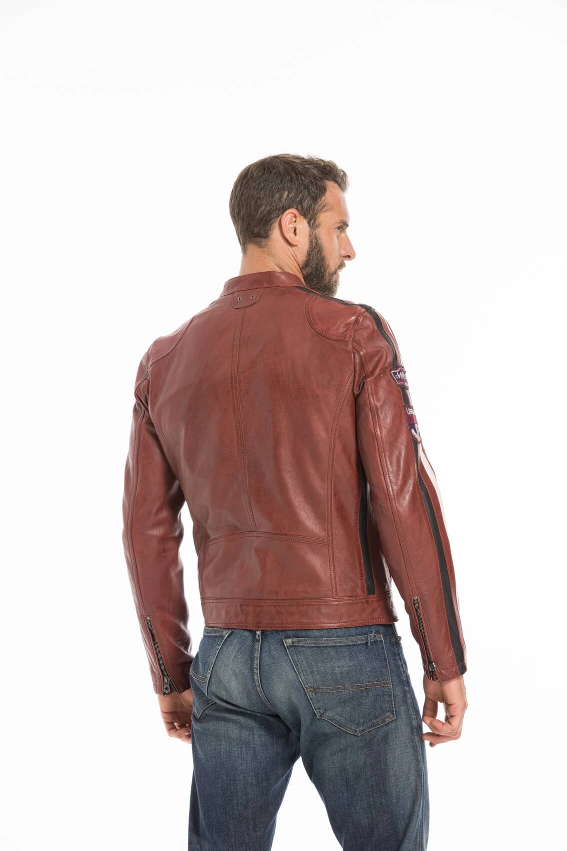 Blouson Cuir Homme Rouge Daytona " 102434 " 8 Blouson Cuir Homme Rouge Daytona " 102434 " – Image 8