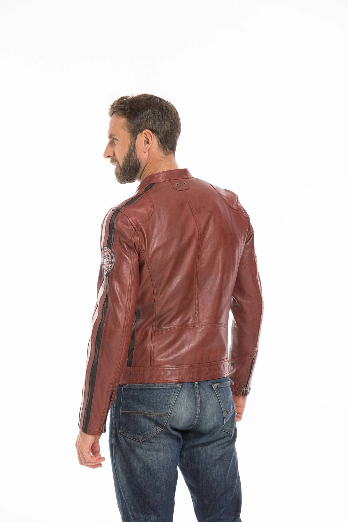 Blouson Cuir Homme Rouge Daytona " 102434 " 2 Blouson Cuir Homme Rouge Daytona " 102434 " – Image 2