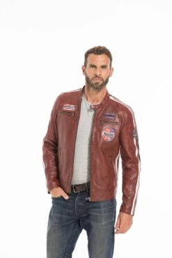 Blouson Cuir Homme Rouge Daytona " 102434 " 22 Blouson Cuir Homme Rouge Daytona " 102434 " -Maroquinerie cg23homme102434rouge25246 011495900 1608 26092022