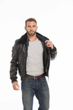 Blouson Noir Patrouille De France "RAFAL YCON" -Maroquinerie cg23homme120noir24485 087803600 1044 27092022