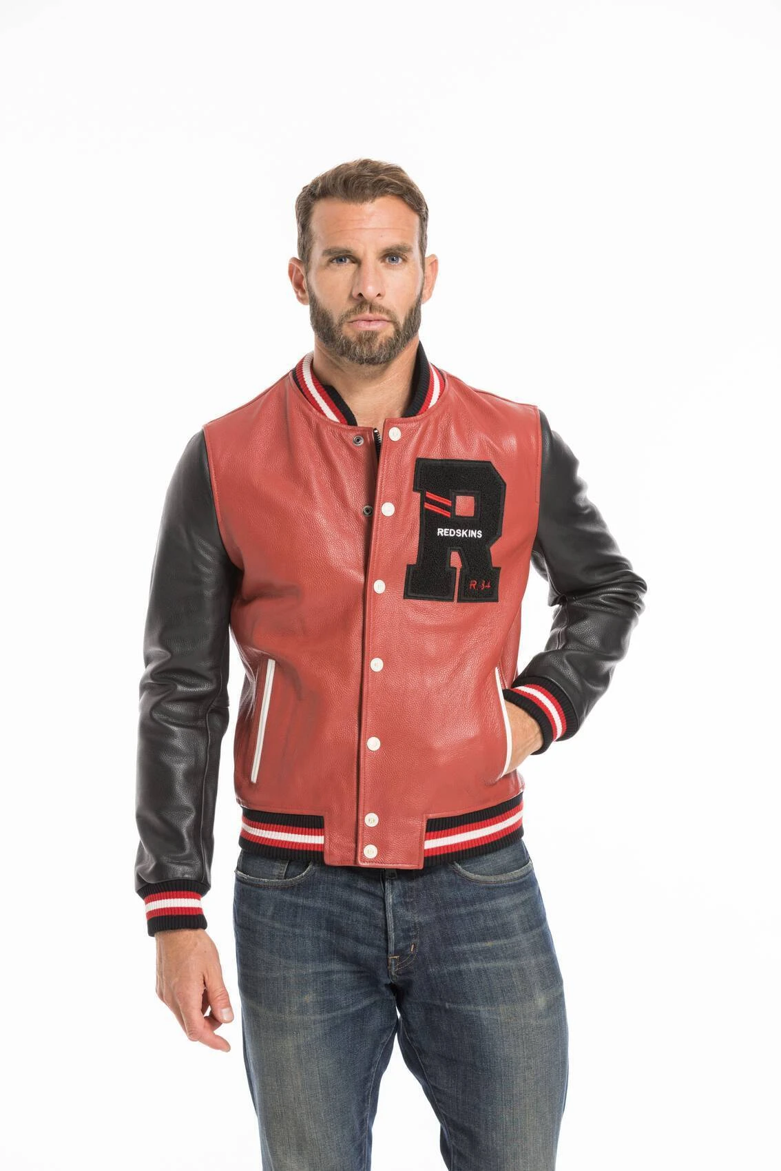 Blouson Teddy Redskins Rouge Noir " PLANET BOW " 12 Blouson Teddy Redskins Rouge Noir " PLANET BOW " – Image 12