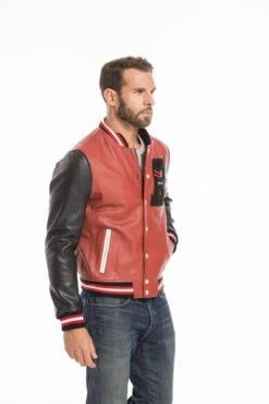 Blouson Teddy Redskins Rouge Noir " PLANET BOW " 22 Blouson Teddy Redskins Rouge Noir " PLANET BOW " -Maroquinerie cg23homme138redblack24317 044659900 0945 23092022