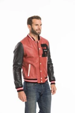 Blouson Teddy Redskins Rouge Noir " PLANET BOW " 21 Blouson Teddy Redskins Rouge Noir " PLANET BOW " -Maroquinerie cg23homme138redblack24318 031019700 0945 23092022