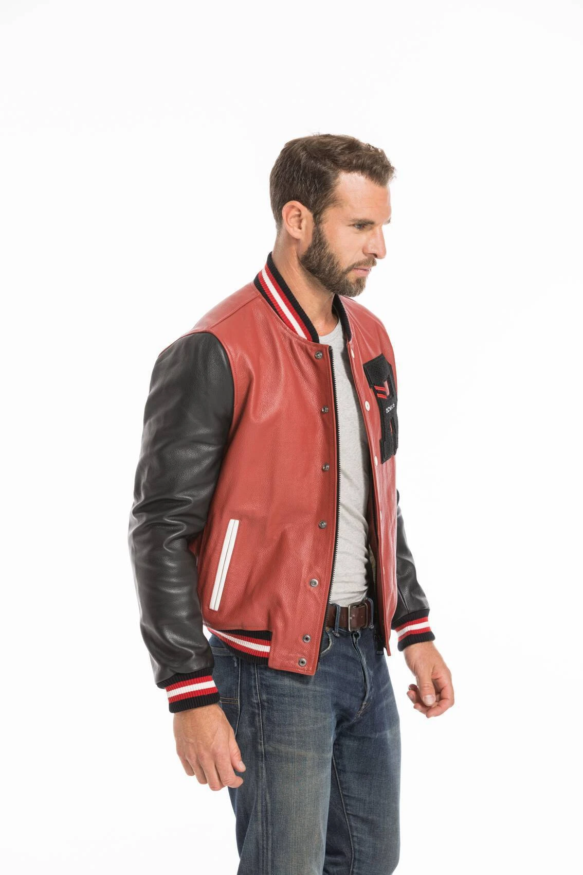 Blouson Teddy Redskins Rouge Noir " PLANET BOW " 3 Blouson Teddy Redskins Rouge Noir " PLANET BOW " – Image 3