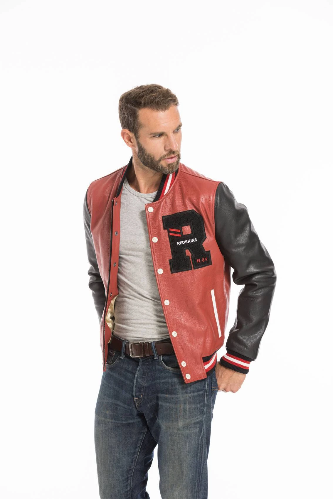 Blouson Teddy Redskins Rouge Noir " PLANET BOW " 2 Blouson Teddy Redskins Rouge Noir " PLANET BOW " – Image 2