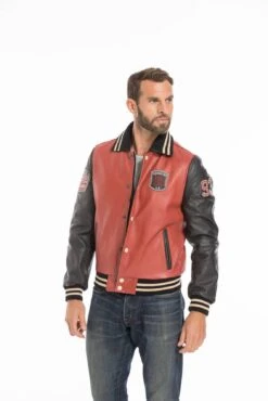 Blouson Cuir Teddy Redskins Rouge/noir " SKATEBOARD " 34 Blouson Cuir Teddy Redskins Rouge/noir " SKATEBOARD " -Maroquinerie cg23homme139vachette24942 057305300 0953 23092022