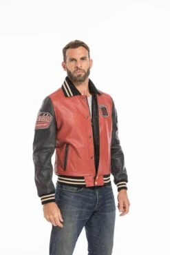 Blouson Cuir Teddy Redskins Rouge/noir " SKATEBOARD " 31 Blouson Cuir Teddy Redskins Rouge/noir " SKATEBOARD " -Maroquinerie cg23homme139vachette24945 071047600 0955 23092022