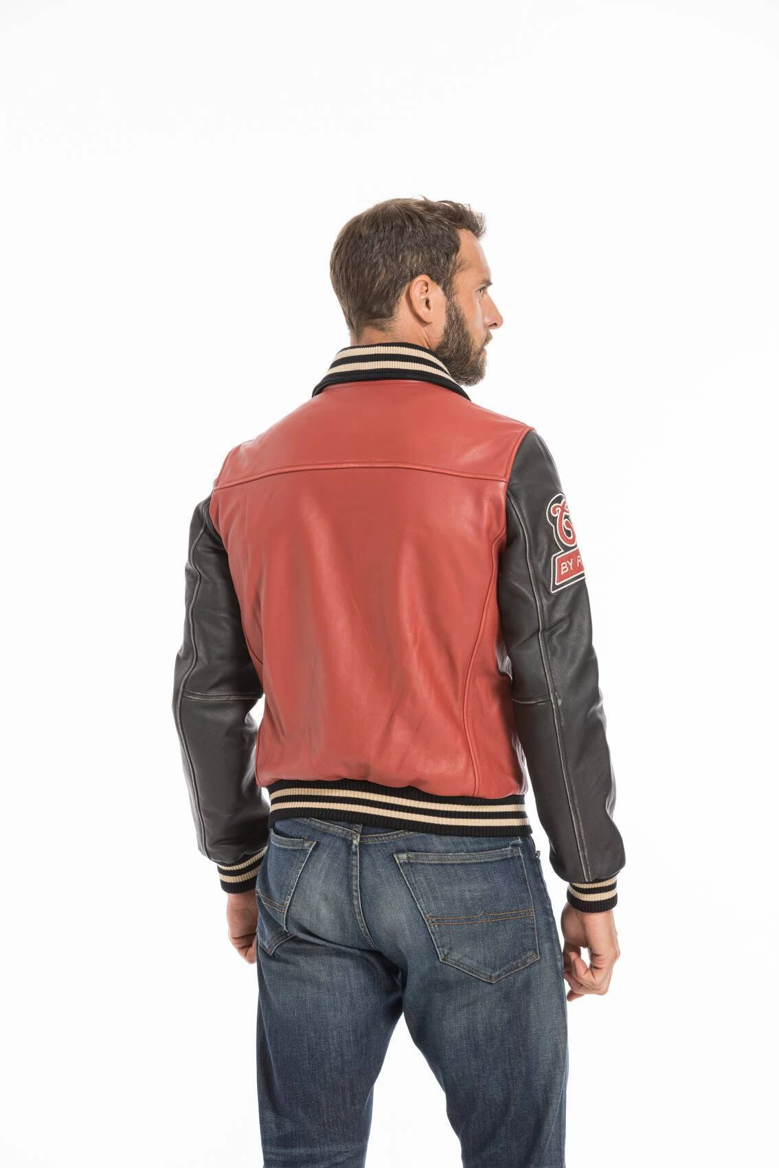 Blouson Cuir Teddy Redskins Rouge/noir " SKATEBOARD " 13 Blouson Cuir Teddy Redskins Rouge/noir " SKATEBOARD " – Image 13