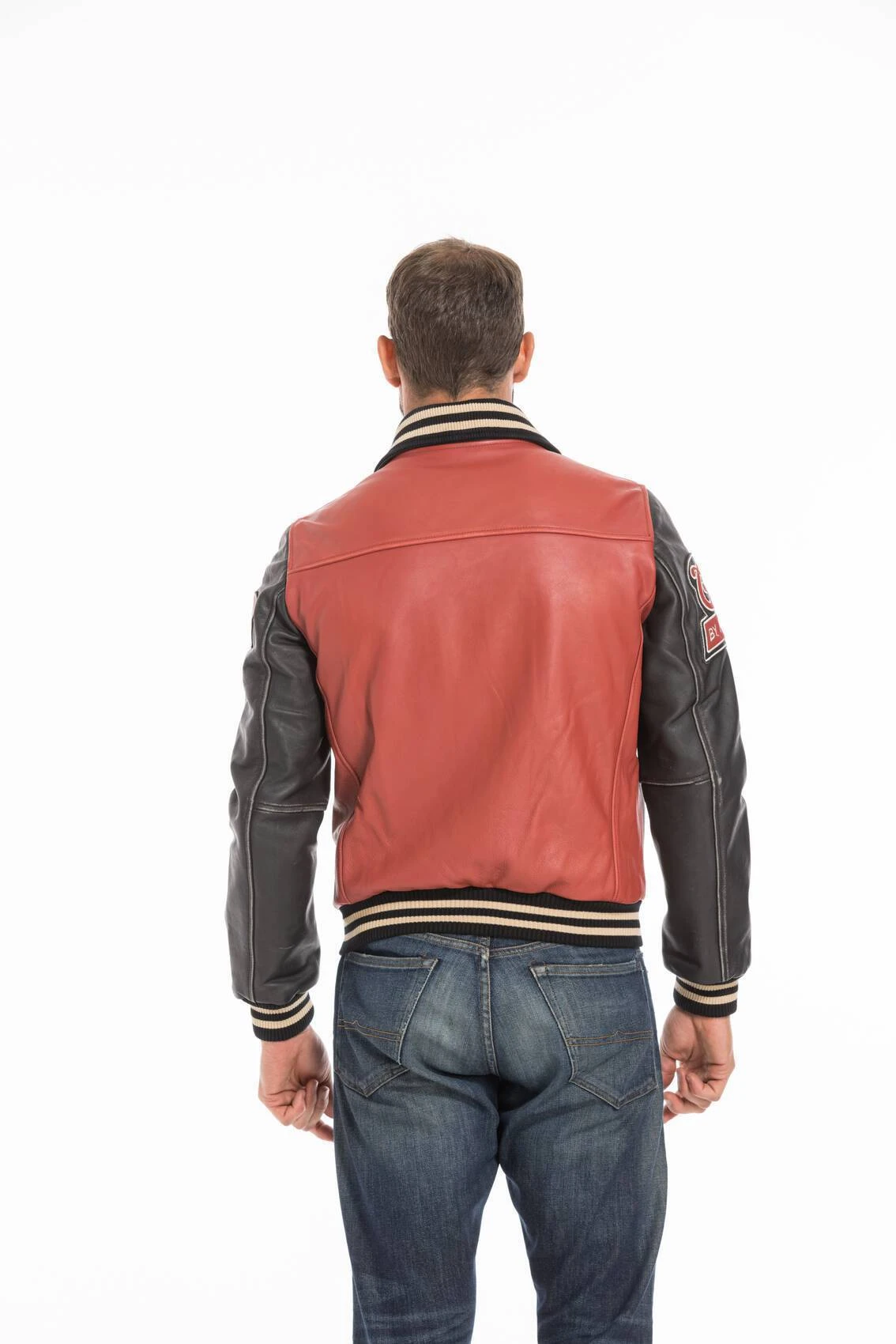 Blouson Cuir Teddy Redskins Rouge/noir " SKATEBOARD " 12 Blouson Cuir Teddy Redskins Rouge/noir " SKATEBOARD " – Image 12