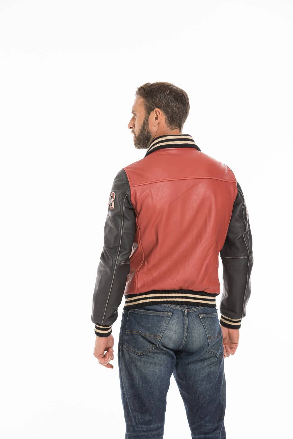 Blouson Cuir Teddy Redskins Rouge/noir " SKATEBOARD " 11 Blouson Cuir Teddy Redskins Rouge/noir " SKATEBOARD " – Image 11