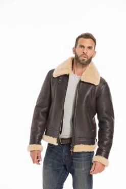 Bombardier Mouton Redskins Homme Marron " REAGAN " -Maroquinerie cg23homme140marron25536 021765700 1023 23092022