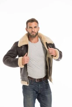 Bombardier Mouton Redskins Homme Marron " REAGAN "