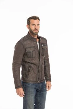 Veste Cuir Homme Marron " ASSENCIO " -Maroquinerie cg23homme1431529924750 000111100 1118 23092022