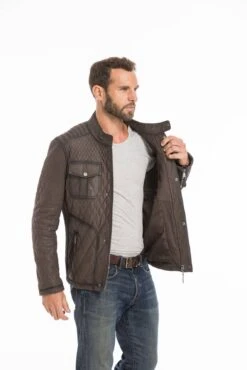 Veste Cuir Homme Marron " ASSENCIO " -Maroquinerie cg23homme1431529924763 075245100 1120 23092022