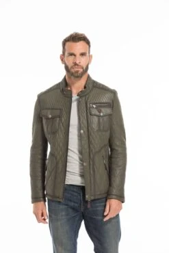 Veste Cuir Homme Verte " ASSENCIO " -Maroquinerie cg23hommeassensiogreen24225 006430700 1645 26092022